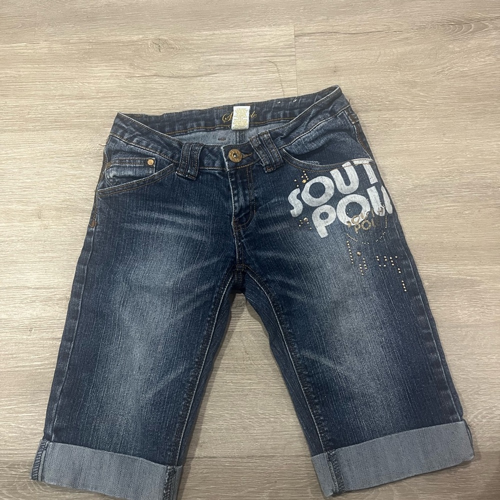 Y2K 2000s South Pole Women's Denim Bermuda Shorts - Blue